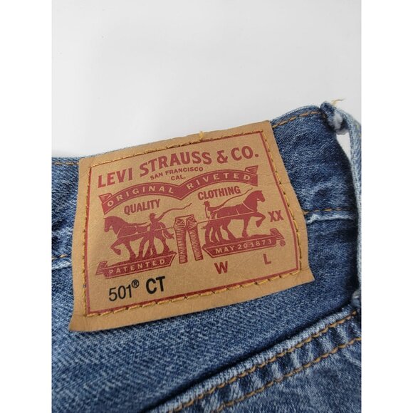 Levi's 501 Button fly Cut Off Denim Shorts Size 5/6 Blue 29" Waist - Picture 5 of 7